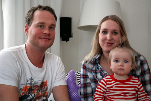 Linda Sjöström, Sebastian Stenberg och Cindy, 1 år